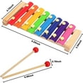 Wooden Xylophone Children's Musical Instruments Toy, Wooden 8 Keys Hand Knock with Mallets