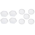 thumbnail image 1 of 9 Pcs Moules Époxy Transparents pour Moulage avec Résine, Béton, Ciment et Argile Polymère, 4 Pcs Hexagone & 5 Pcs Rond, 9 * Moule, transparent Blanc, 1 of 6