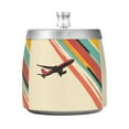thumbnail image 7 of Yayeee Ashtray with Lid for Cigarette Smokeless Stainless Steel Home Ash Holder, Colorful Plane Stripes, 7 of 7