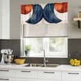 thumbnail image 4 of Navy Blue Burnt Orange Curtain Valances for Windows, Kitchen Valance Window Treatments Panel 2 Pack, Modern Boho Art Geometric Rod Pocket Short Curtains for Bathroom Bedroom 54 x 18 Inch, 4 of 8
