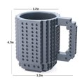 thumbnail image 2 of Taza De Ladrillo Incorporada, Taza De Café Novedad Divertida Compatible Con Lego, Taza De Bloques De Construcción Diy Creativa Gris. Afortunado Sencillez, 2 of 5