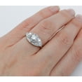 thumbnail image 2 of HeartsAndYou 2.5ct Round Cut Moissanite Vintage Inspired Edwardian Engagement Ring for Women 18k White Gold over Silver, 2 of 6