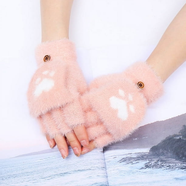 Guantes Sin Dedos Para Niños Con Diseño De Excavadora - Abatibles, De Algodón, Para Clima Frío Y Actividades Al Aire Libre