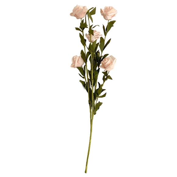 Flores artificiales vintage, ramo de 5 rosas enrolladas, rosas artificiales de espuma para decoración del hogar, arreglos florales para bodas, centros de mesa, flores artificiales de aspecto seco
