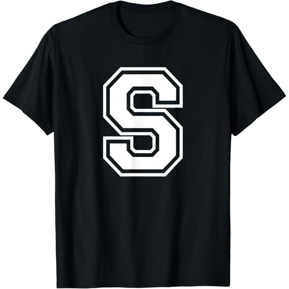 Letter S Name Initial Varsity Alphabet Monogram T-Shirt