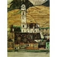 thumbnail image 2 of Schiele, Egon 11x14 White Modern Wood Framed Museum Art Print Titled - Stein On The Danube From The South 1913, 2 of 4
