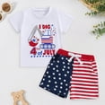 thumbnail image 2 of My First 4th of July Baby Boy Outfit Independence Day 4th of July Baby Boy Outfit USA Flag Short Sleeve Shirt Elastic Shorts 2Pcs Toddler Boys Fourth of July Outfits, 2 of 9
