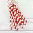 thumbnail image 3 of YAOSHENG Pailles à Boire en Papier, Lot de 100, Pailles en Papier Rayées Rouges pour Fournitures de Fête, Anniversaire, Mariage, Shower de Mariée/bébé, Jus, Shakes, Smoothies, Cocktail (Rouge), 3 of 7