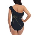 thumbnail image 3 of Space Exploration Map Voyager One Piece Swimsuit Women Ruffle Monokini Shoulder Swimsuit Bathing Suit Swim Wear Map Space, 3 of 5