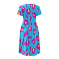 thumbnail image 5 of Lopecy-Sta Womens Dresses Short Sleeve Round Neck Leopard Print A Line Midi Dress Casual Summer Beach Vacation Party Dress, 5 of 7