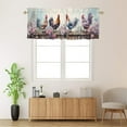 thumbnail image 2 of Watercolor Rooster Curtain Valances for Kitchen Windows Farm Colorful Flower Chicken Rustic Wooden Rod Pocket Valances for Bedroom Living Room Dining Room 54 by 18 in, 1 Panel, 2 of 6