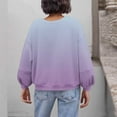 thumbnail image 3 of HOMBOM Womens Sweatshirt Lightweight Pullover Fall Crew Neck Purple Oversized Long Sleeve Tops for Women, 3 of 5