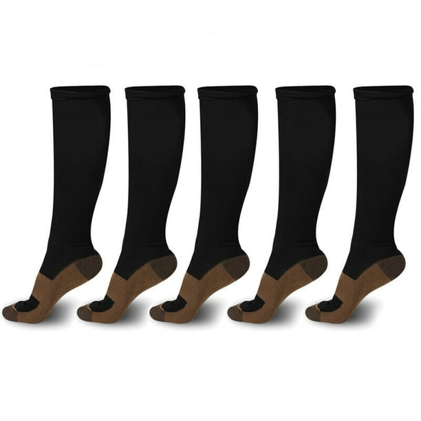 5 Pairs Copper Compression Socks 2030 mmHg Knee High Copper for Mens