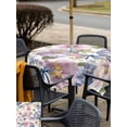 thumbnail image 5 of Outdoor Tablecloths with Umbrella Hole & Zipper, Spring Flowers 54x54 Inch Square Tablecloths, Watercolor Floral Dragonflies Vintage Waterproof Table Cloth, Patio/Pool/Picnic Table Covers, 5 of 8