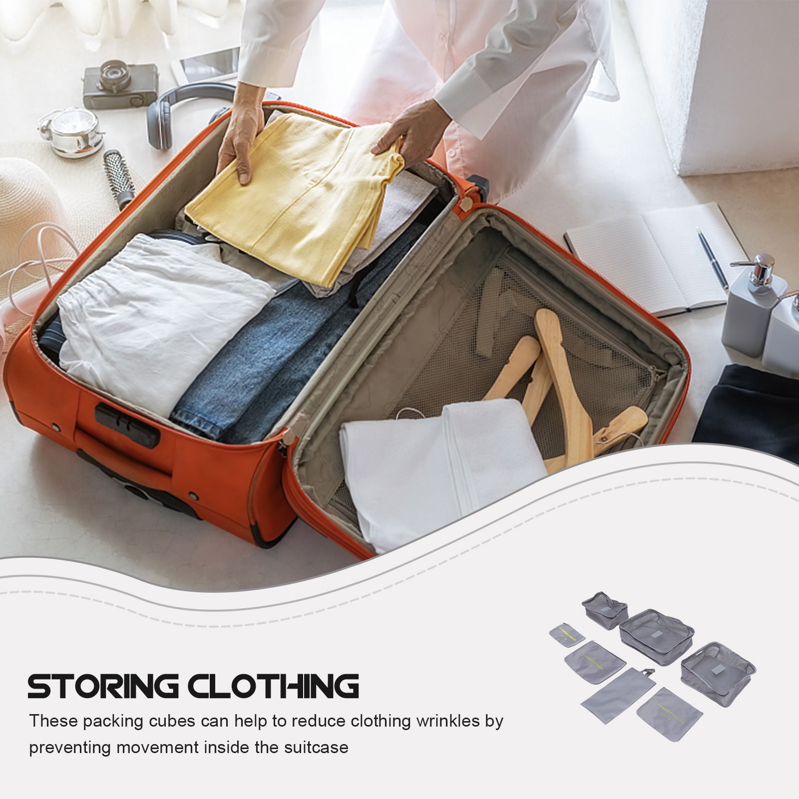 PENIKOKO 7-Piece Travel Packing Cubes Set, Lightweight Luggage Organizers for Suitcase Storage