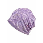 Women's Slouchy, Turban, Running Cap, Chemo Hat, Yoga Beanie, for Teens, Adults ( Purple)