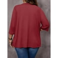 thumbnail image 3 of Cuteduck Women's Plus Size Cardigan 3/4 Sleeve Casual Open Front Light Cardigan 1X-4X, 3 of 10