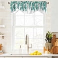 thumbnail image 4 of Tie Up Valances for Windows, Teal Eucalyptus Leaves Adjustable Valance Curtains Window Treatment for Living Room/Bedroom, Weeping Botanical Branches Rod Pocket Kitchen Curtains & Drapes 54x18 Inch, 4 of 9