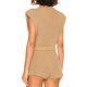 thumbnail image 4 of VISgogo Conjunto de Traje Femenino de 2 Piezas, Tops Cortos de Punto Sin Mangas con Cuello Redondo de Color Sólido + Pantalones Cortos para Verano, S/M/L/XL VISgogo  moda, 4 of 5