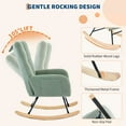 thumbnail image 4 of Teddy Fleece Upholstered Rocking Chair with High Backrest and Side Pocket, Modern Nursery Glider Rocker with Padded Seat, Comfortable Accent Armchair for Living Room Bedroom Office, 4 of 8