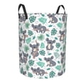 thumbnail image 2 of Balery Bears and Tropical Leaves Round Laundry Basket with Handles Waterproof Freestanding Laundry Hamper for Clothes Toys in the Dorm and Family-Medium, 2 of 8