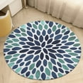 thumbnail image 6 of Paintings Flowers, Teal, Aqua, Navy Blue Round Carpet Circle Rug Outdoor Patio Area Rug Washable Large Area Rugs Hallway Room Decor Fitness Mats, 6 of 8