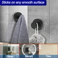thumbnail image 5 of 2pcs Suction Cup Hooks for Shower, Removable Towel Hooks for Bathroom Window Glass Door Wall, Bath Robe Looafh Wreath Hook for Hanging - 2 Pack, Black, 5 of 10