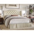 thumbnail image 2 of Home Design Eleanor Full Upholstered Platform Bed Frame with Nailhead Trim, Button Tufted Camelback Wingback Headboard, Beige – Easy Assembly, 2 of 5