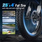 Deepower Electric Dirt Bike for Adults, 3000W-Peak 40MPH Electric Motorcycle, 48V 32AH Battery, 80 Miles Long Range, 25x4.0 Fat Tires, 7-Speed, Hydraulic Brakes & Dual Suspension