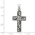 thumbnail image 3 of FB Jewels Sterling Silver Antiqued Scroll Cross Pendant, 3 of 4