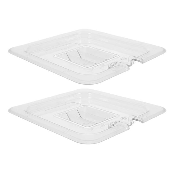 UPOUART 2Pcs Transparent Reusable Plastic Food Pan Lid with Handle Universal Pan Cover