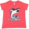 thumbnail image 3 of Inktastic Great White Shark Jumping Women's Plus Size T-Shirt, 3 of 5