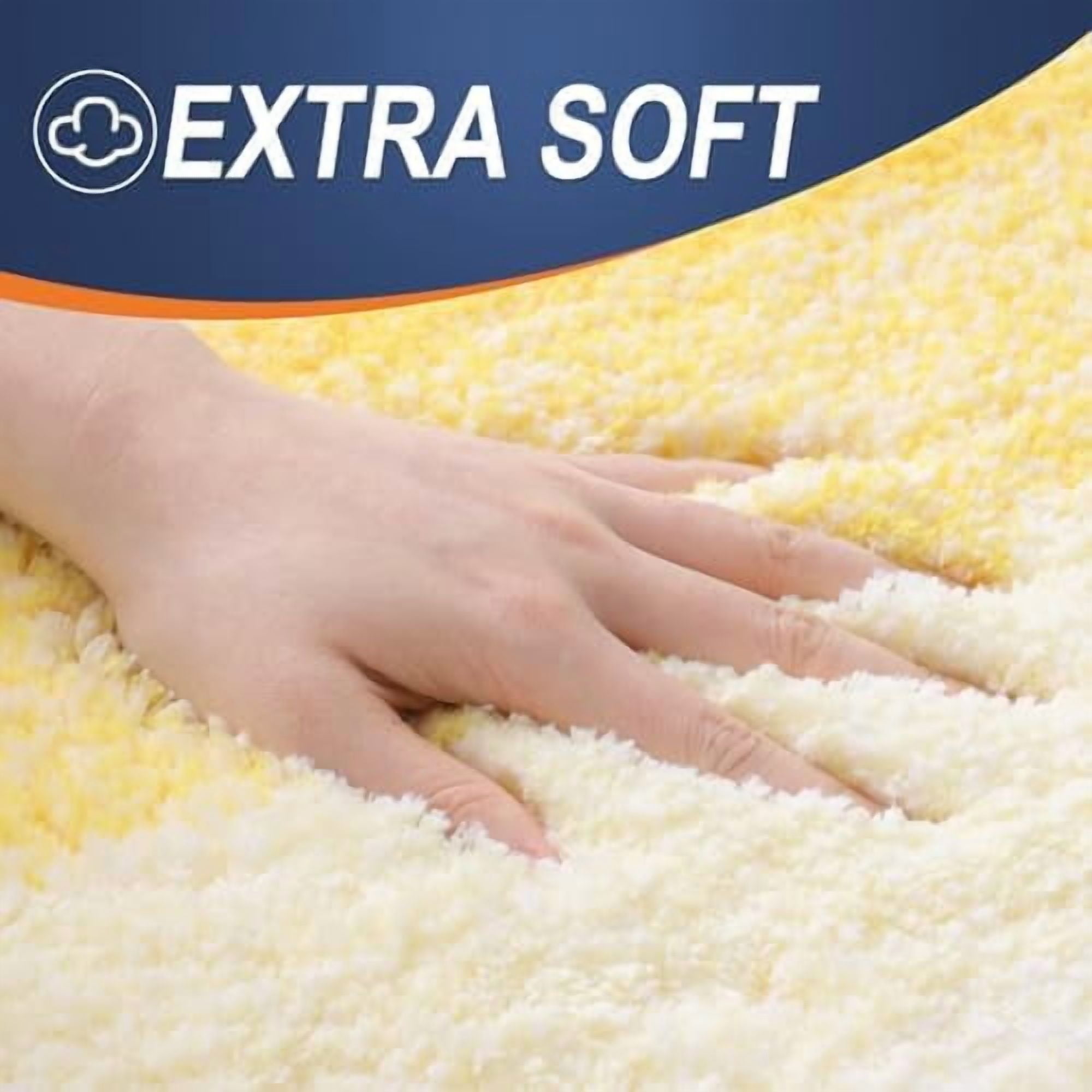 Bathroom Rug Mat 24x16, Extra Soft and Absorbent Microfiber Bath Rugs, Non-Slip Plush Shaggy Bath Carpet, Machine Wash Dry, Bath Mats for Bathroom Floor, Tub and Shower, Yellow