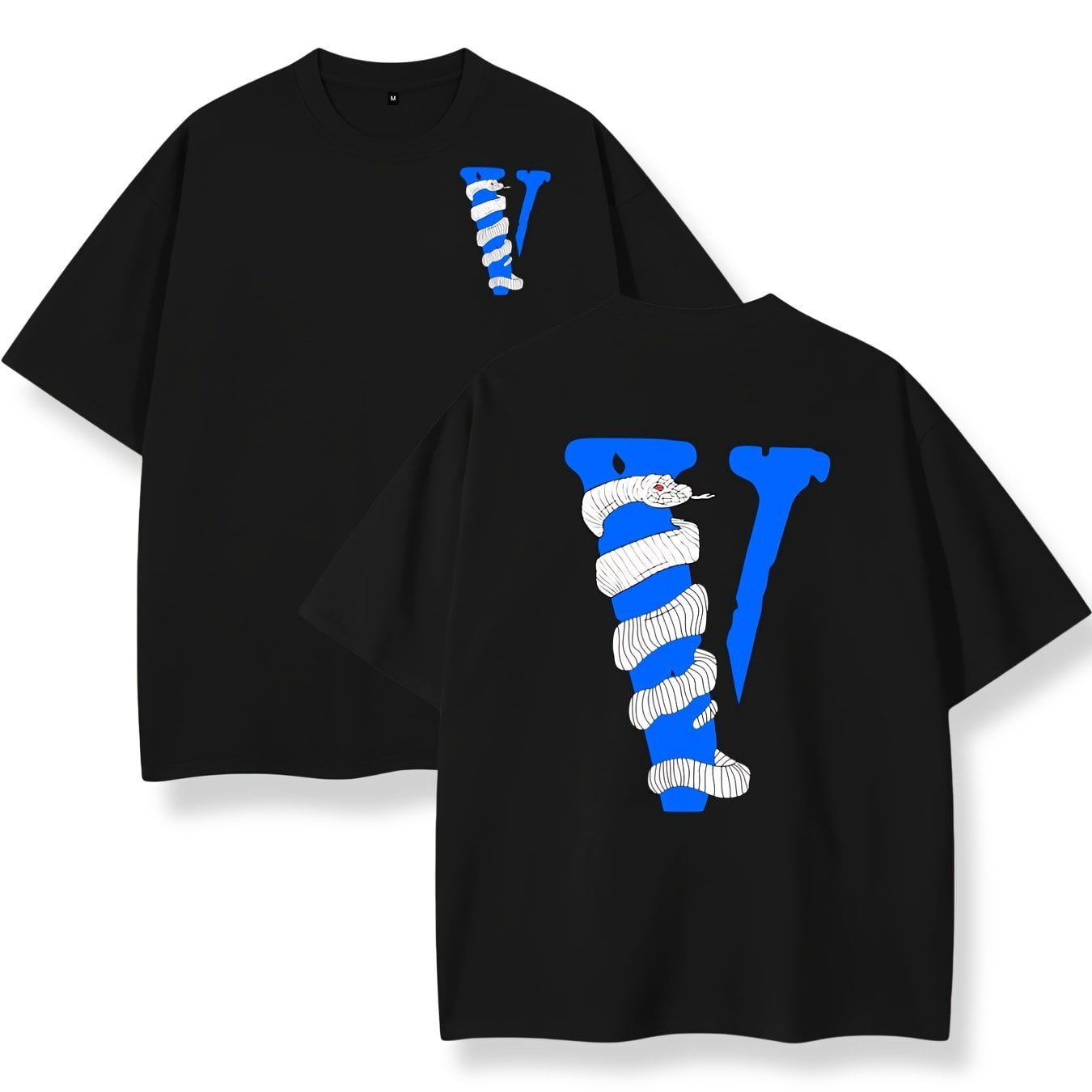 blue vlone shirt with snake