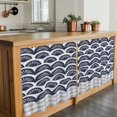 thumbnail image 6 of Navy Blue Pine Leaves Tier Curtains 24 Inch Length, Abstract Geometric Gray Plaid Cafe Short Curtains for Bathroom Over Sink, Small Kitchen Curtain Light Filtering Tiered Drapes 2 Panels 27.5"Wx24"L, 6 of 8
