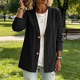 thumbnail image 5 of GILIGEGE Womens Oversized Cotton Linen Blazer,Button Up Crew Neck Lightweight Cardigan,Open Front Cardigan Shirt,Solid Color Loose Tops,Casual Long Sleeve Jackets,fall fashion must haves Black L, 5 of 6