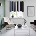 thumbnail image 4 of Blue and Brown Geometric Stripe Pattern Kitchen Curtains Small Short 39 Inch Length, Grommet Top Bedroom Living Room Curtains, Light Filtering Cafe Curtain Drapes 2 Panels Set 55''x39'', 4 of 9