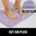 thumbnail image 2 of Plush Absorbent Shaggy Chenille Bath Rug Mat for Toilet Base with Rubber Backing, Machine Washable, Microfiber Bathroom Contour Mats for Toilets, Bath Room Decor, Oval 22.5x19.5 Lt Purple, 2 of 6