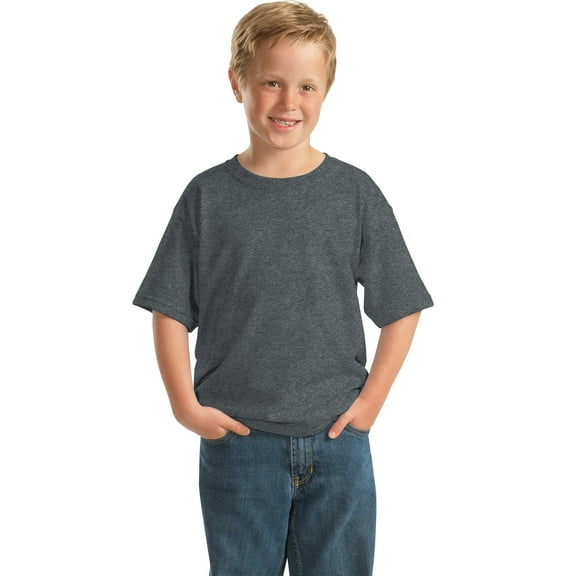 Gildan Boy's 100 Percent Cotton Short Sleeve Taped Neck T-Shirt - 5000B