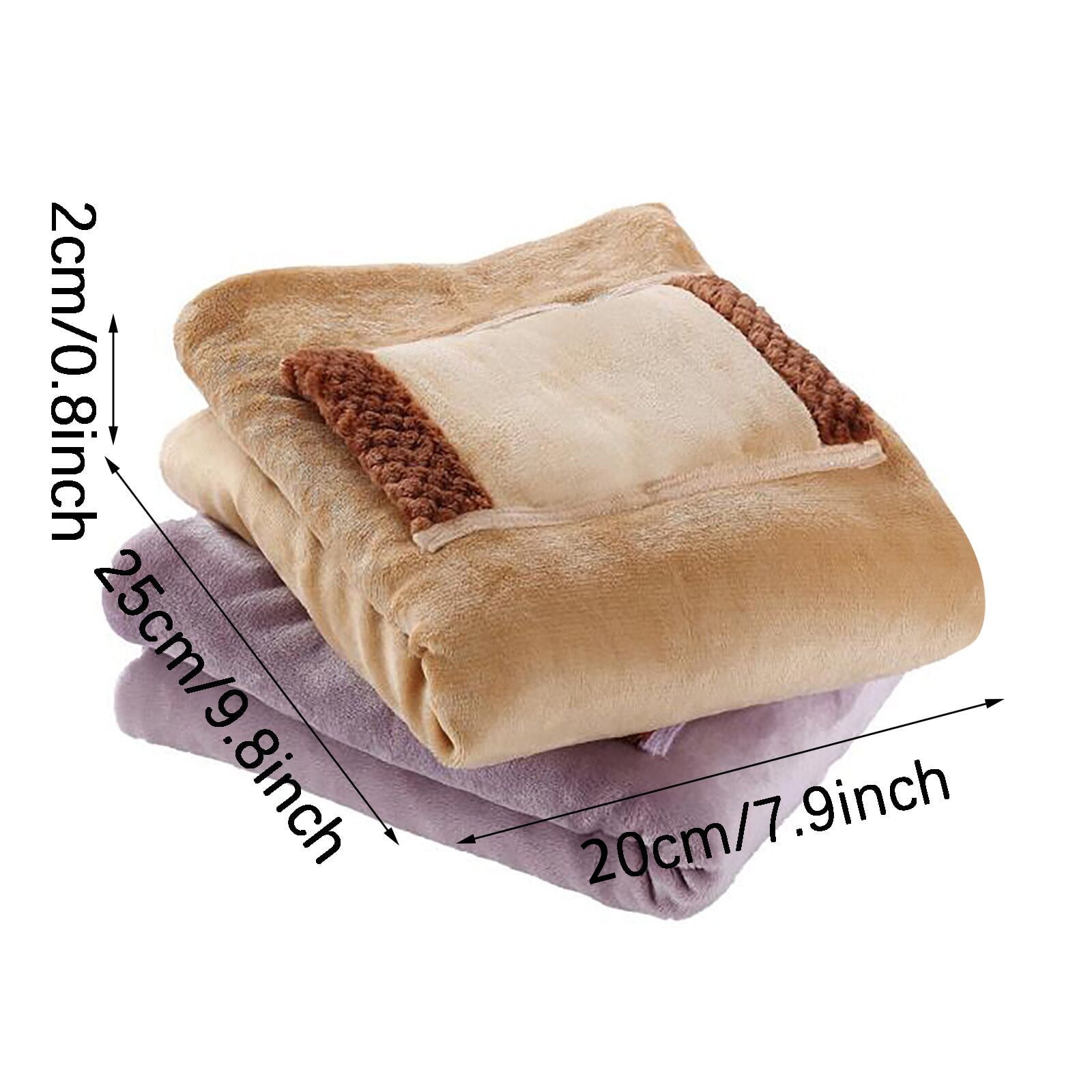 Werulen 2Pcs USB Heated Blanket, 5V Low Voltage Electric Warming Throw for Home Office Travel, Soft Washable Fleece Blanket with Carbon Fiber Heating Pad, Portable USB Blanket for Couch Bed Desk