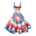 thumbnail image 3 of Women's 4th of July Patriotic Dress, Women Off-Shoulder Retro Punk Dress, Sexy Independence Day American Flag Printed Mini Skirt, Bodycon Stretchy Fabric for Summer Parties,Vermilion M, 3 of 5
