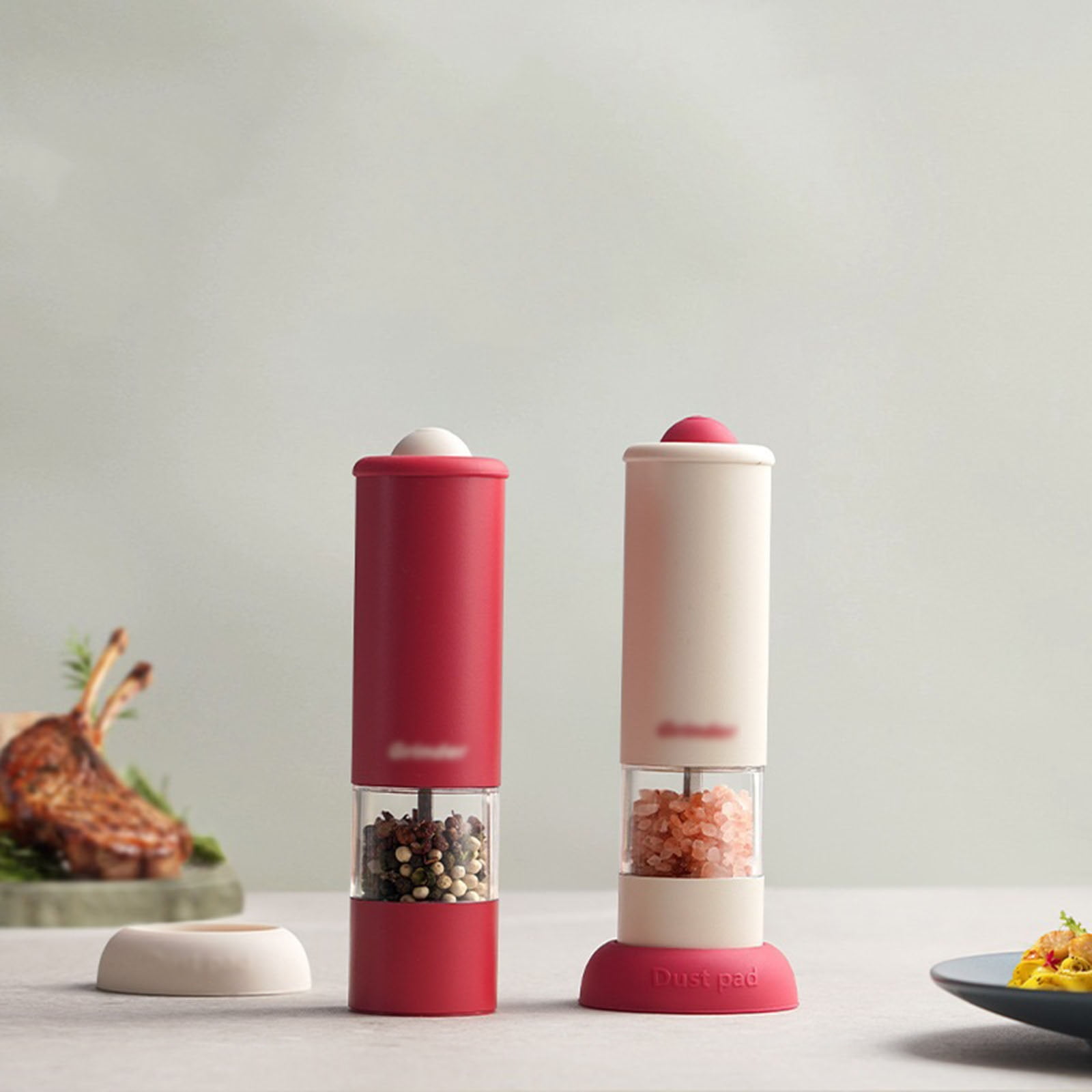 Electric Salt and Pepper Grinder, Pepper Mill Rechargeable & Adjustable Salt Shaker with Storage Base