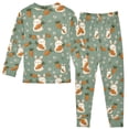 thumbnail image 3 of Pajama Cute Bunny Carrot Daisy Cute Comfortable Cotton Two-piece Pajama Set, 3 of 7