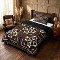 thumbnail image 2 of Manfei Aztec Tribal Twin Comforter Sets, Geometric Diamond Bedding Set, Black Brown, Black Reversible 2-Piece, 1 Comforter and 1 Pillowcase, 2 of 6