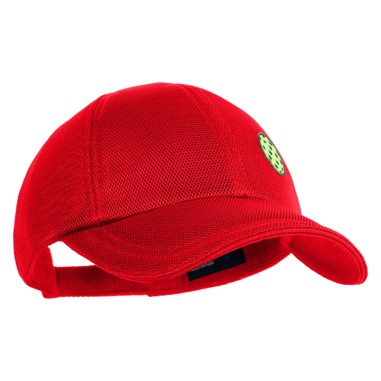 Pickleball Balls Embroidered Iron on Patched Deluxe Performance Mesh Cap - Red OSFM