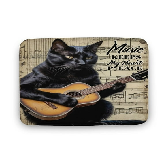 Black Cat Bath Mat Rug Soft and Non-Slip Bathroom Rugs, Water Absorbent and Machine Washable Bath Rug for Bathroom, Shower, and Tub, 20"x32" Bathroom Mat/Bath Rugs