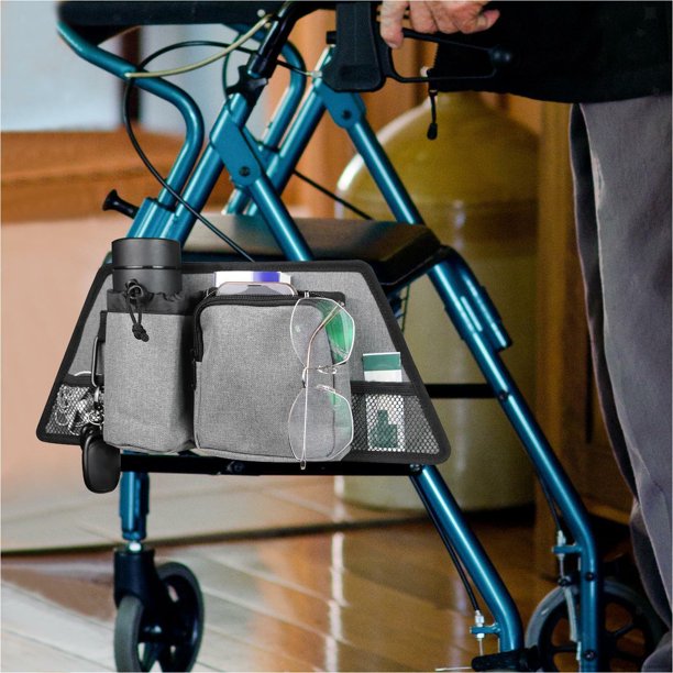 Walker Side Bag Folding Walker Basket For Seniors Disabled Easy Access