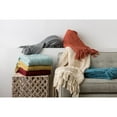 thumbnail image 3 of Surya Tobias 4'3" x 5'11" Throw Blanket in Teal, 3 of 11