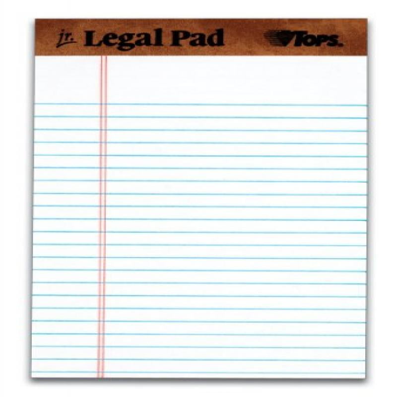 TOPS The Legal Pad Legal Pad, 5 x 8 Inches, Perforated, White, Narrow