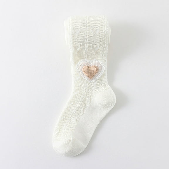 Tfken Stockings For Toddler Toddler Solid Color Thigh-High Shaper 1 Pairs Beige Breathable Sock Size 0-1 Years